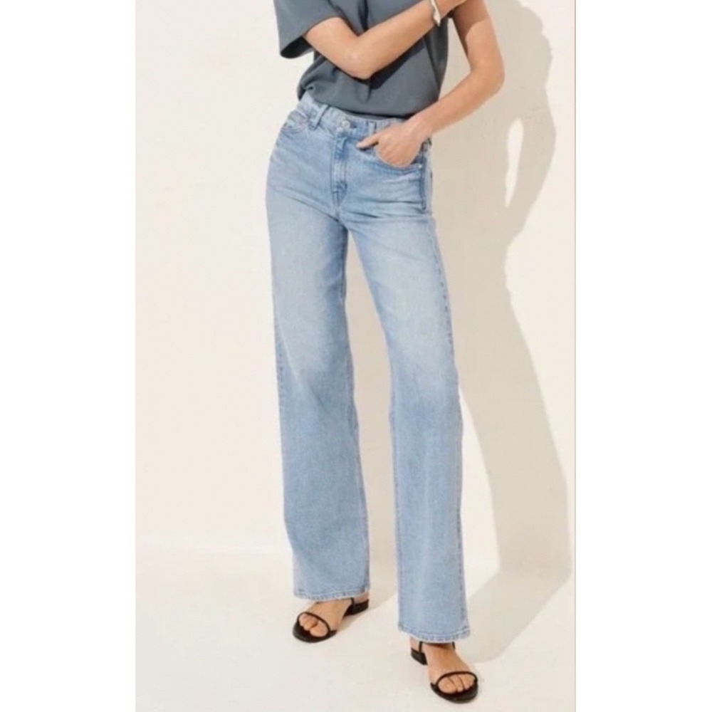 AYR The Secret Sauce Jeans 28L Long Tall Straight Leg Loose Light Wash Blue